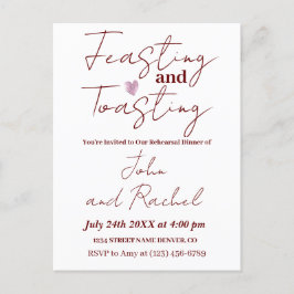Minimalistisk middag med fest och skål Rehearsal D Vykort