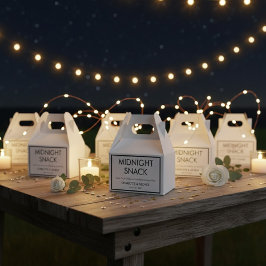 Minimalistisk midnatts-snack Anpassade bröllopspre Presentaskar