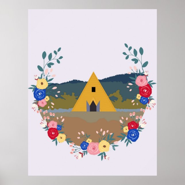 Minimalistisk Midsommar liknande Poster (Framsidan)