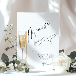 Minimalistisk Mimosa Pub Pearls och Prosecco Poster