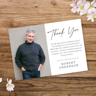 Minimalistisk minnesfoto-Tack för modern Chic Inbjudningar