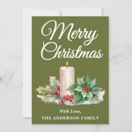 Minimalistisk Mint-Grönt för God jul-skript Julkort