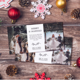 Minimalistisk Mistletoe Merry Married jul Tack Kort