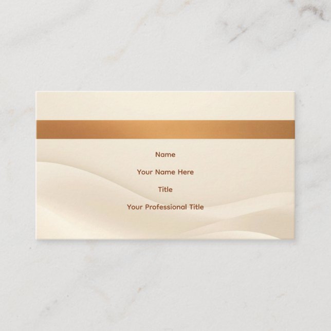 Minimalistisk mjuk beige och tan modern visitkort  (Framsida)