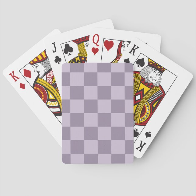 Minimalistisk mjuk lavendelrutig mönster  casinokort (Baksidan)
