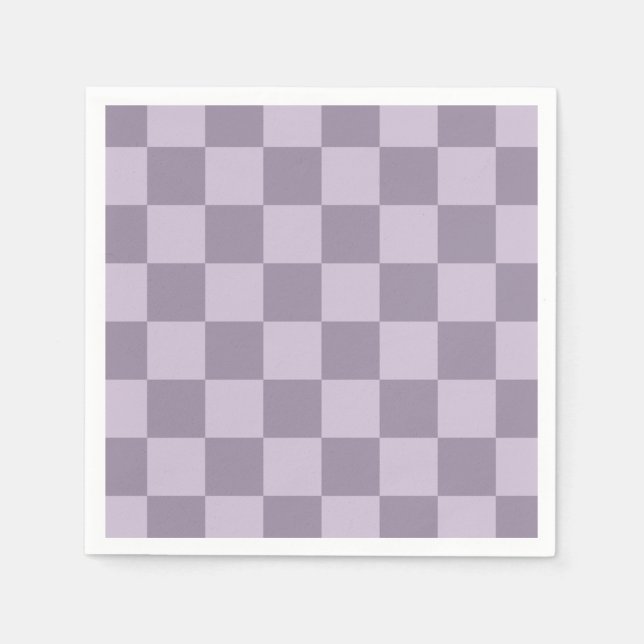 Minimalistisk mjuk lavendelrutig mönster  pappersservett (Framsidan)
