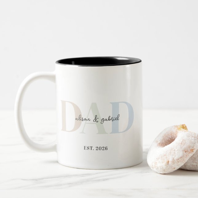 Minimalistisk mjuk neutral Pappas kaffemugg (Med munk)