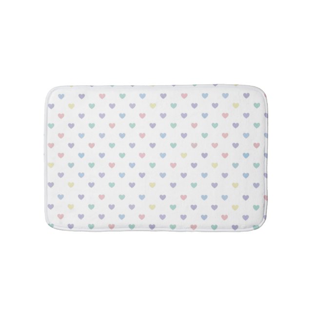 Minimalistisk mjuk pastell hjärtmönster   badrumsmatta (Framsidan)