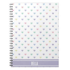 Minimalistisk Mjuk Pastell Hjärtmönster Personlig Anteckningsbok