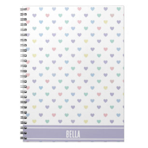 Minimalistisk Mjuk Pastell Hjärtmönster Personlig Anteckningsbok