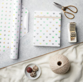 Minimalistisk mjuk pastell hjärtmönster personlig presentpapper