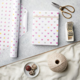 Minimalistisk mjuk pastell hjärtmönster personlig presentpapper