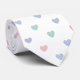 Minimalistisk mjuk pastell hjärtmönster slips
