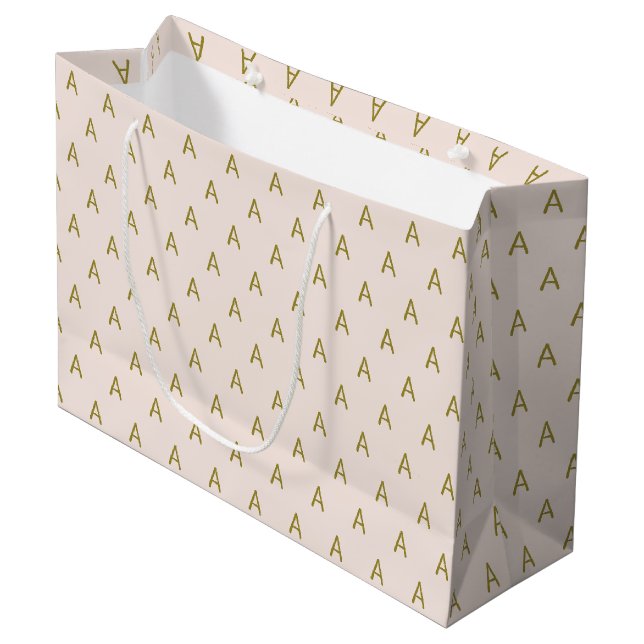 Minimalistisk mjuk rosa monogram (Framsidan Vinklad)