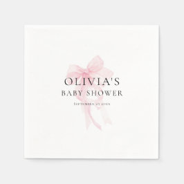 Minimalistisk mjuk rosa rosett baby shower pappersservett