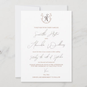 Minimalistisk Mocha Mousse Preppy Calligraphy Bröl Inbjudningar