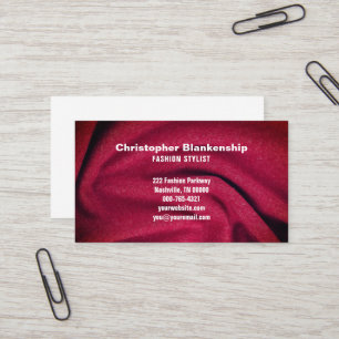 Minimalistisk Mode Designer Burgundy Fabric Visitkort