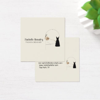 Minimalistisk Modedesigner Elegant Butiksmärke Fyrkantigt Visitkort