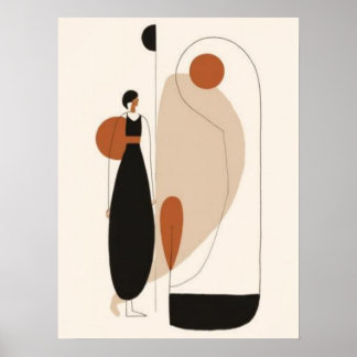Minimalistisk modefigur Väggkonst | Skandinavisk