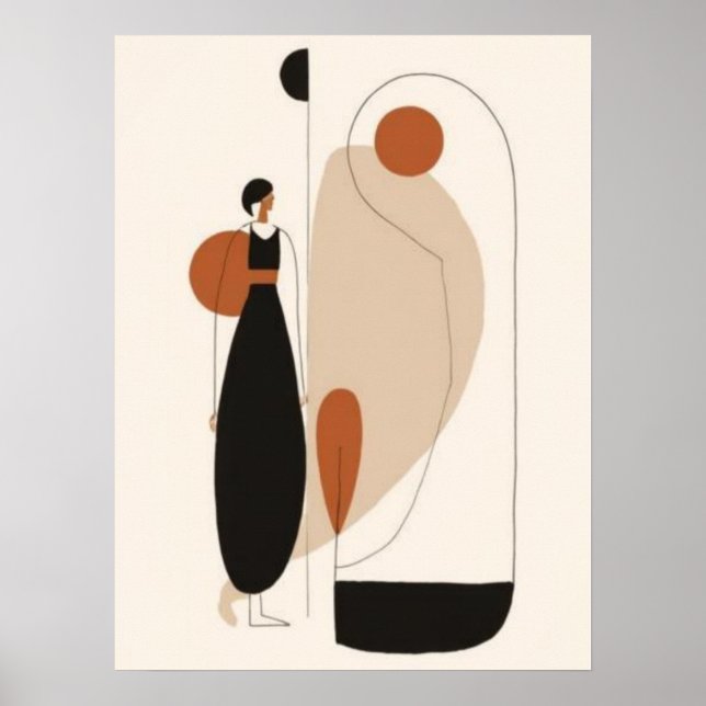 Minimalistisk modefigur Väggkonst | Skandinavisk  (Framsidan)