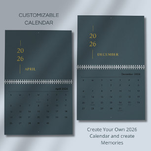 Minimalistisk Modern 2026 Väggkalender Kalender