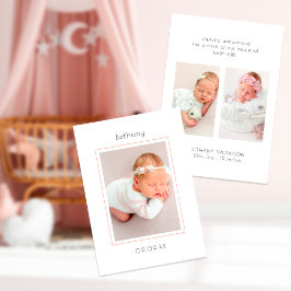 Minimalistisk Modern 3-foto Baby Meddelande