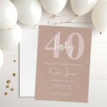 Minimalistisk Modern 40:e födelsedagsinbjudan Inbjudningar<br><div class="desc">Denna minimalistiska typografi med 40-årsdagen av festinbjudan är perfekt för en modern födelsedagsfest. Den enkla designen har klassisk typografi med modern känsla. Anpassade i alla färg. Behålla designen minimal och elegant, som den är, eller anpassa den genom att lägga till egna bilder och teckningar. Om du vill göra en mer...</div>