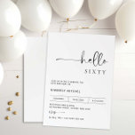 Minimalistisk modern 60:e Födelsedagsfest inbjudan<br><div class="desc">Denna minimalistiska typografi 60:e födelsedagsfest inbjudan är perfekt för en modern födelsedagsfest. Den enkla designen har klassiska minimalistiska svarta och vita typografier med modern känsla. Anpassade i alla färg. Behålla designen minimal och elegant, som den är, eller anpassa den genom att lägga till egna bilder och teckningar. Om du vill...</div>