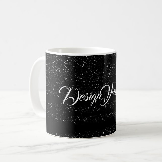 Minimalistisk modern Abstrakt Art Black personlig Kaffemugg (Framsida vänster)