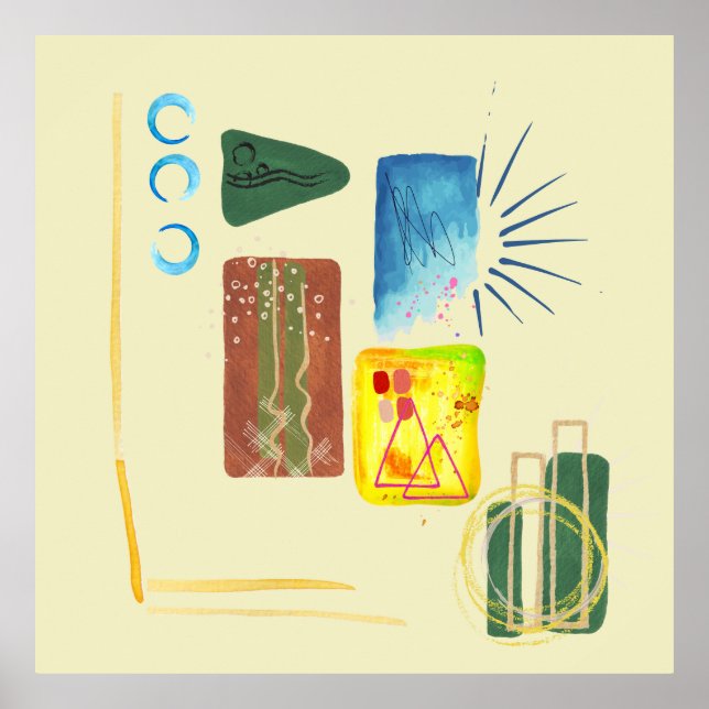 Minimalistisk modern Abstrakt Art Poster (Framsidan)