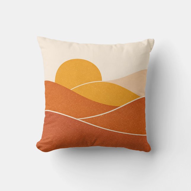 Minimalistisk modern abstrakt öken från mitten av  kudde (Framsida)