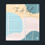 Minimalistisk modern Abstrakt Pastel to Do List Anteckningsblock<br><div class="desc">En modern och chic minimalist får anteckningsblocket i blå grönt,  gult,  ljus rosa och blå pastellfärg. Perfekt som gåva till lärare och medarbetare.</div>