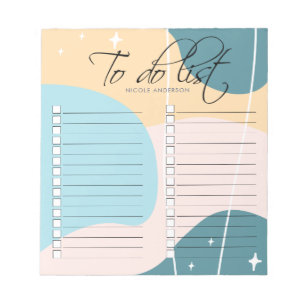 Minimalistisk modern Abstrakt Pastel to Do List Anteckningsblock
