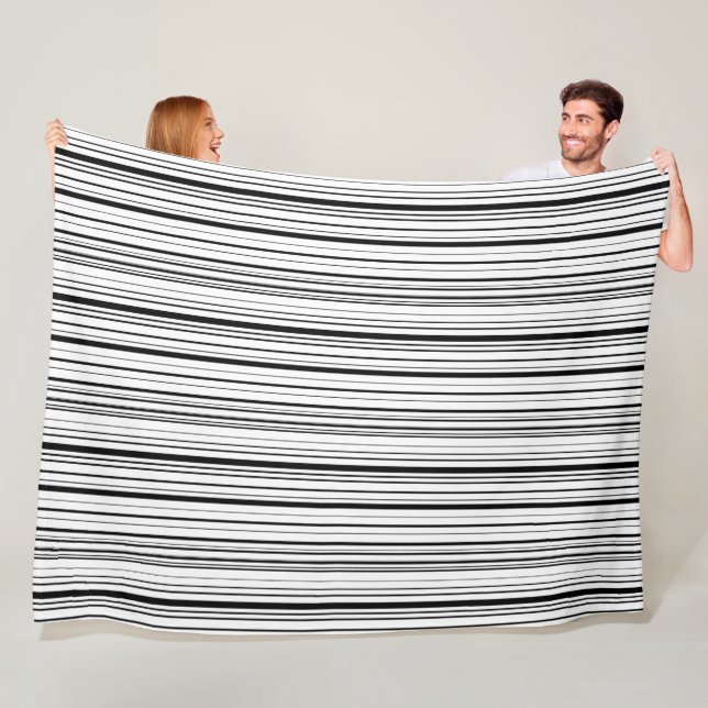 Minimalistisk modern Abstrakt, svart och vit enkel Fleecefilt (På plats)