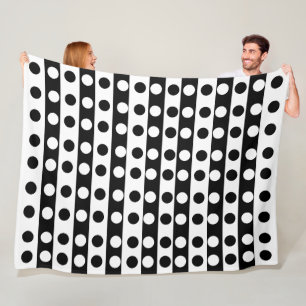 Minimalistisk Modern Abstrakt Svart och Vitt Enkel Fleecefilt