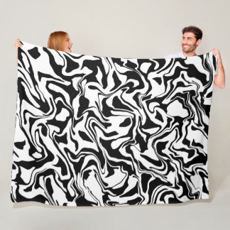 Minimalistisk Modern Abstrakt Svart och Vitt Enkel Fleecefilt
