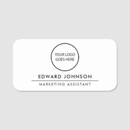 Minimalistisk modern anpassad logotyp anställd per namnbricka