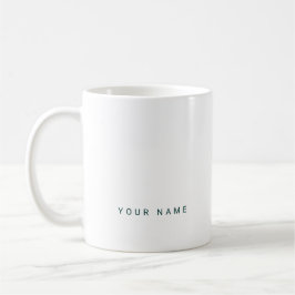 Minimalistisk modern anpassad namn-, text- och fot kaffemugg