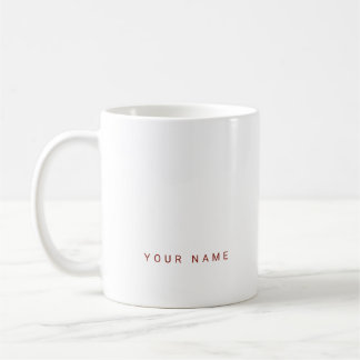 Minimalistisk modern anpassad namn-, text- och fot kaffemugg