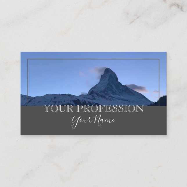 Minimalistisk modern Anpassningsbar Mountain Photo Visitkort (Framsida)