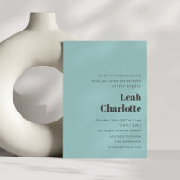Minimalistisk modern Aqua Blue - Bat mitzvah