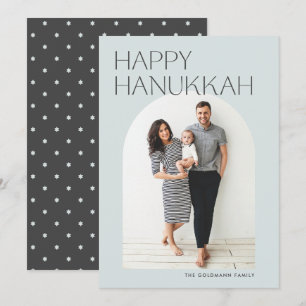 Minimalistisk modern ark-foto Hanukkah-helgkort Julkort