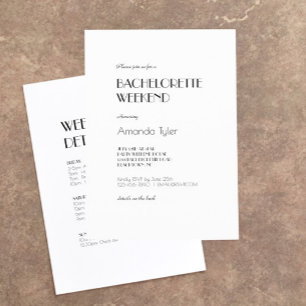 Minimalistisk modern Art Deco Bachelorette Helg Inbjudningar