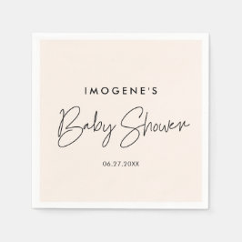 Minimalistisk modern babydusch pappersservett