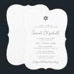 Minimalistisk modern Bat mitzvah David-stjärna Inbjudningar<br><div class="desc">Design består av sans serif-typografi och lekfull kursiv skripttypografi på en enkel bakgrund. Finns här: http://www.zazzle.com/store/selectpartysupplies</div>