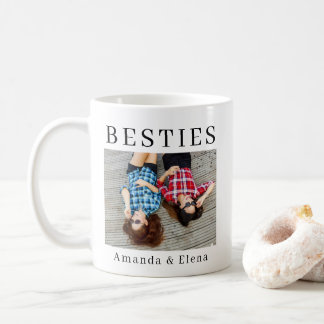 Minimalistisk Modern Best Friends BFF Photo Namn Kaffemugg