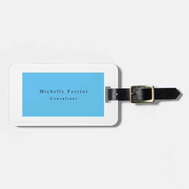 Minimalistisk modern blå vit Elegant Bagagebricka (Horisontell Framsida)