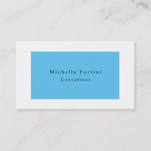 Minimalistisk modern blå vit Elegant Visitkort