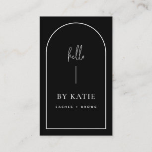 Minimalistisk Modern Black and White Arch Beauty Visitkort