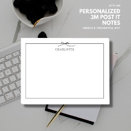 Minimalistisk Modern Black Bow Elegant Personlig Post-it Block
